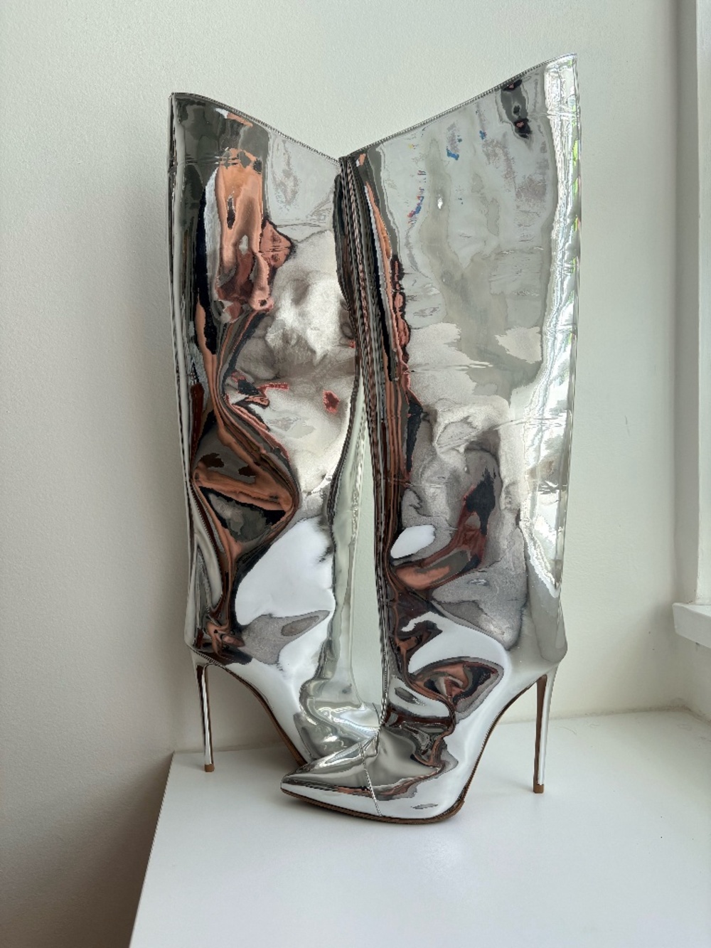 Alexandre Vauthier Metallic Leather Boots